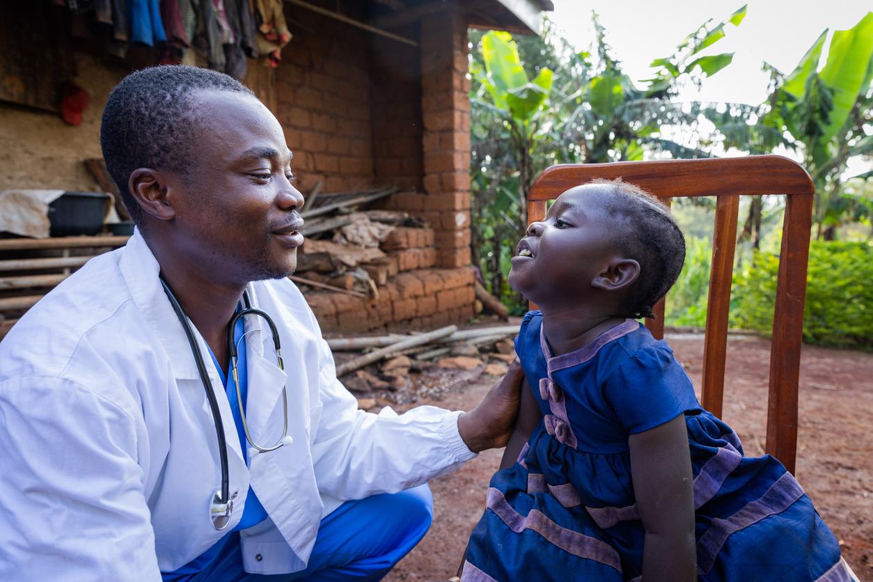 Doctor and child in Africa