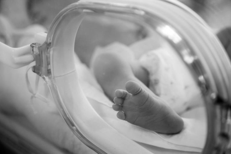 Baby foot in incubator
