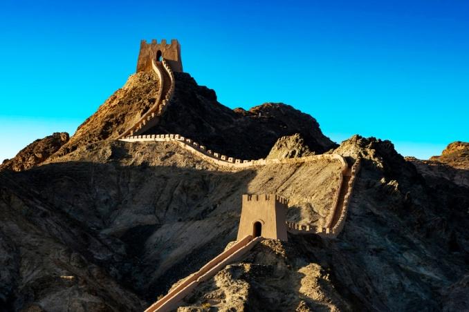 Great Wall of China in Gansu province