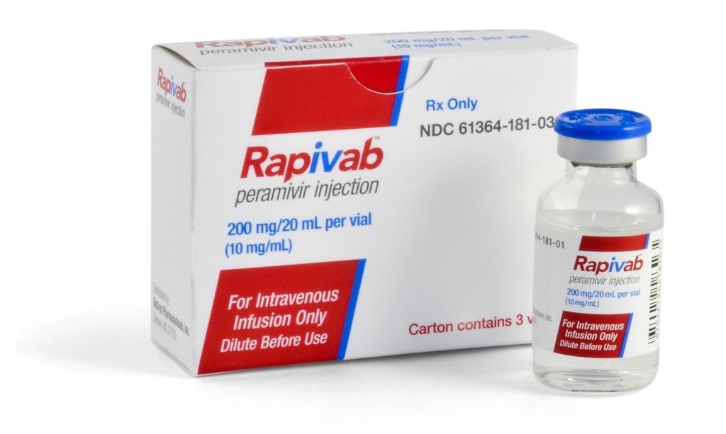 Package of Rapivab (peramivir), a flu drug