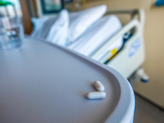 Pills on hospital tray