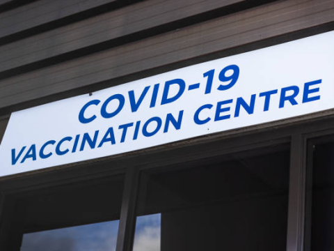 COVID vaccination center in Canada
