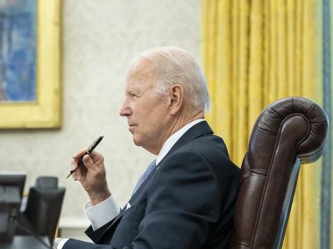 President Biden at Oval Office desk