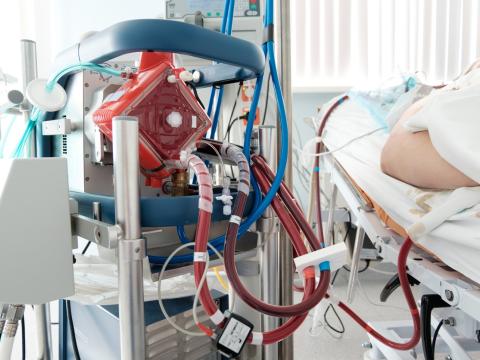 ECMO machine at hospital bedside