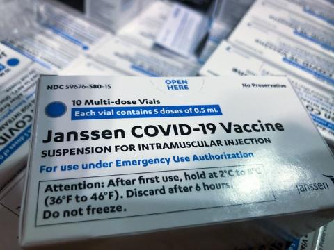 Box containing Johnson & Johnson COVID-19 vaccine