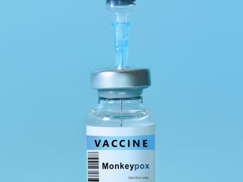 Monkeypox vaccine vial and syringe