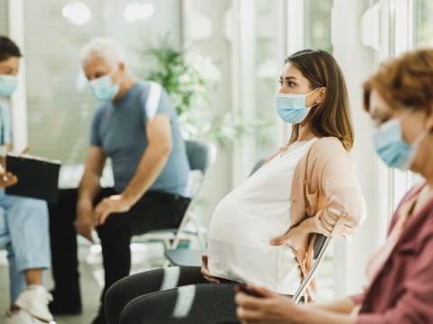 Pregnant woman in waiting room
