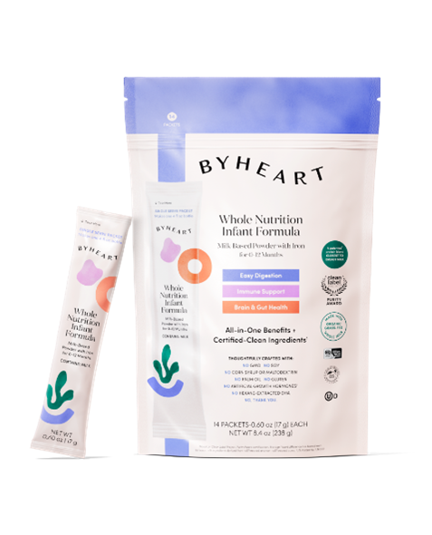 ByHeart infant formula packaging