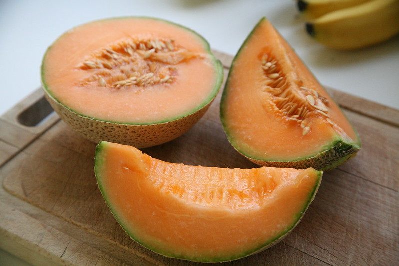 Cut cantaloupe