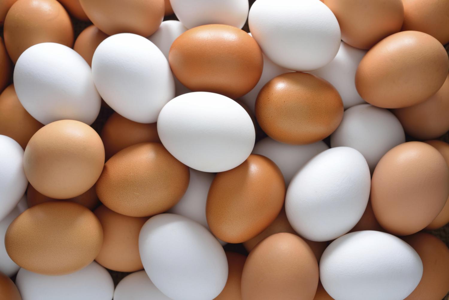 Brown and white eggs
