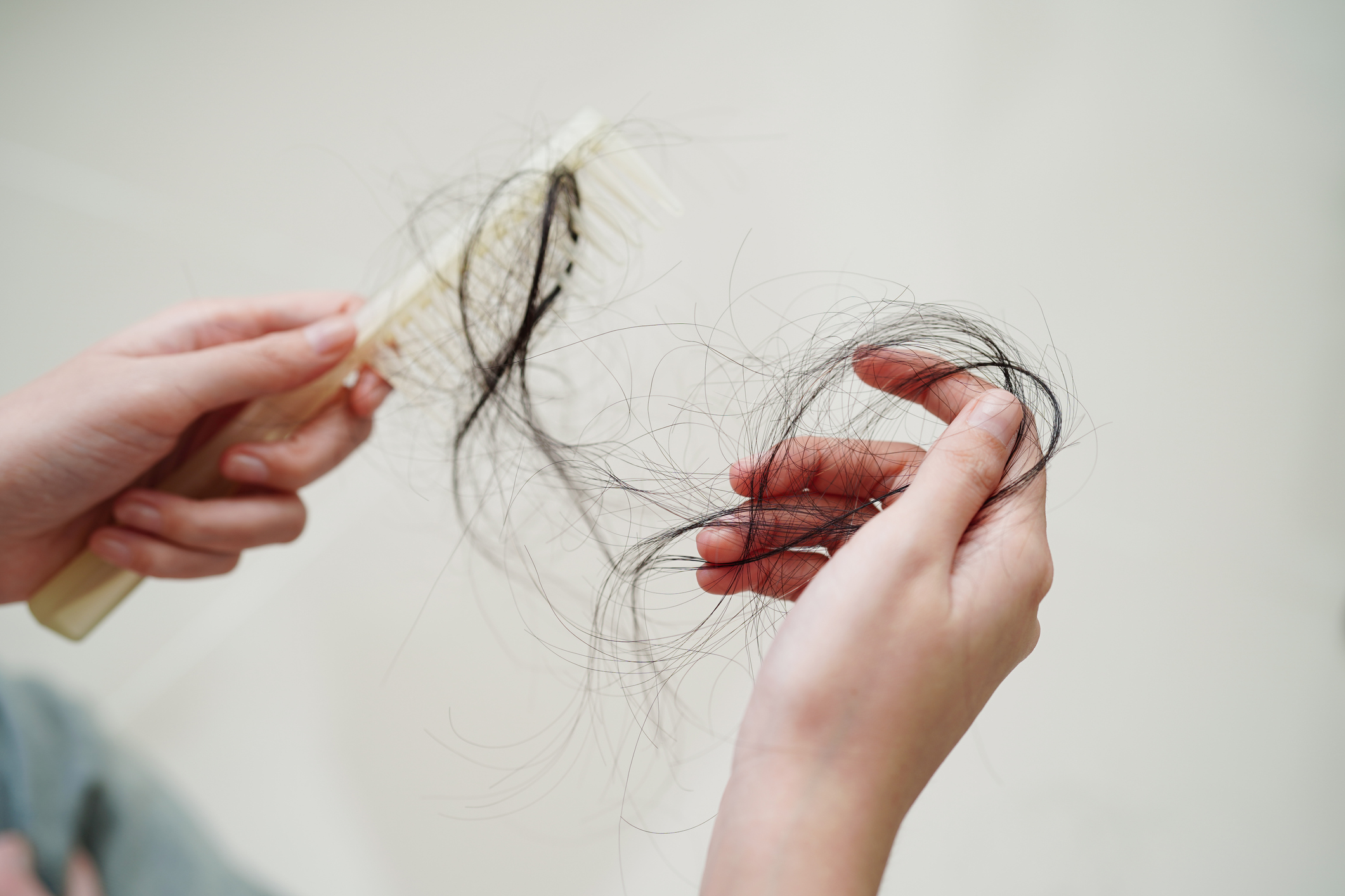 Hair in hairbrush