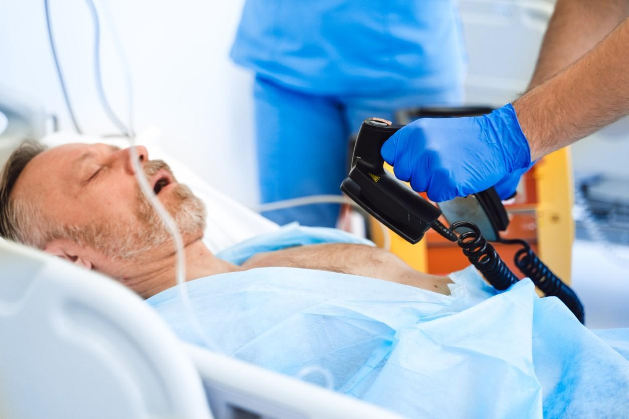 Man having cardiac arrest