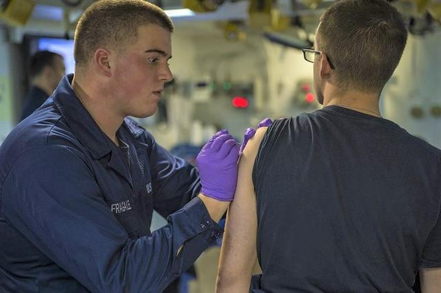 Man getting vaccinated
