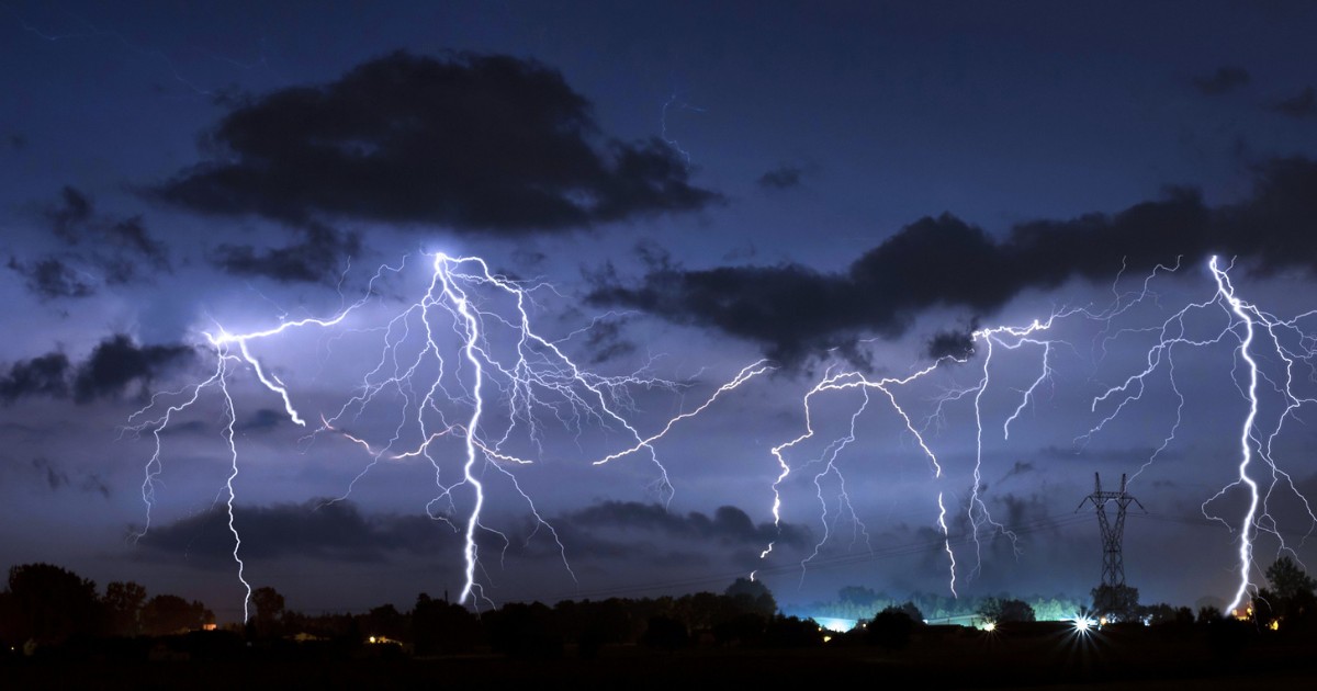 Lightning in the sky