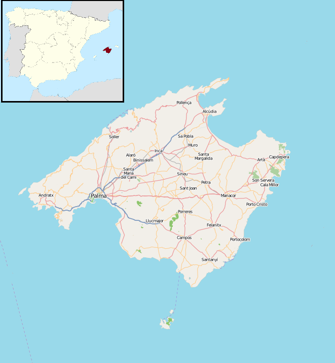 Map of Mallorca.