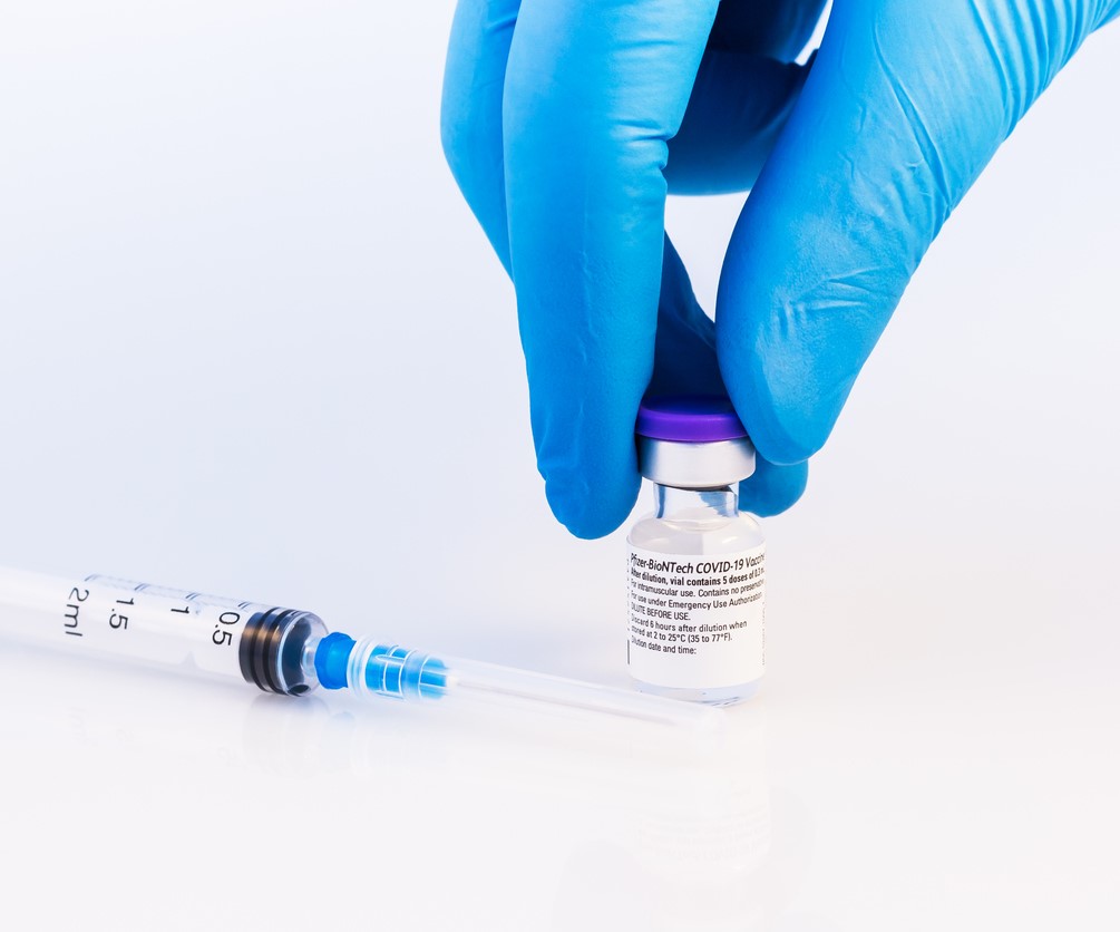 COVID vaccine vial syringe