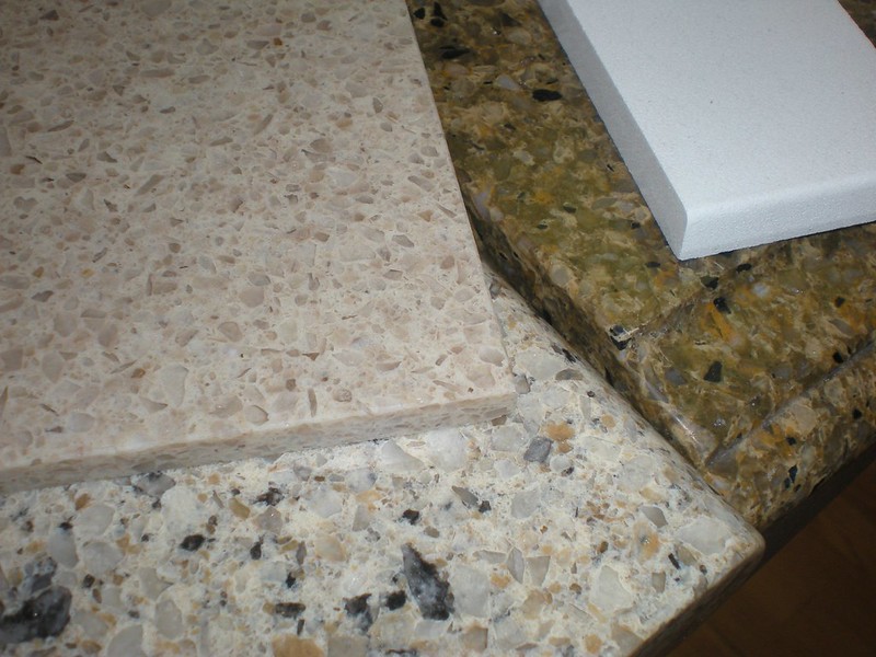 Quartz countertop samples