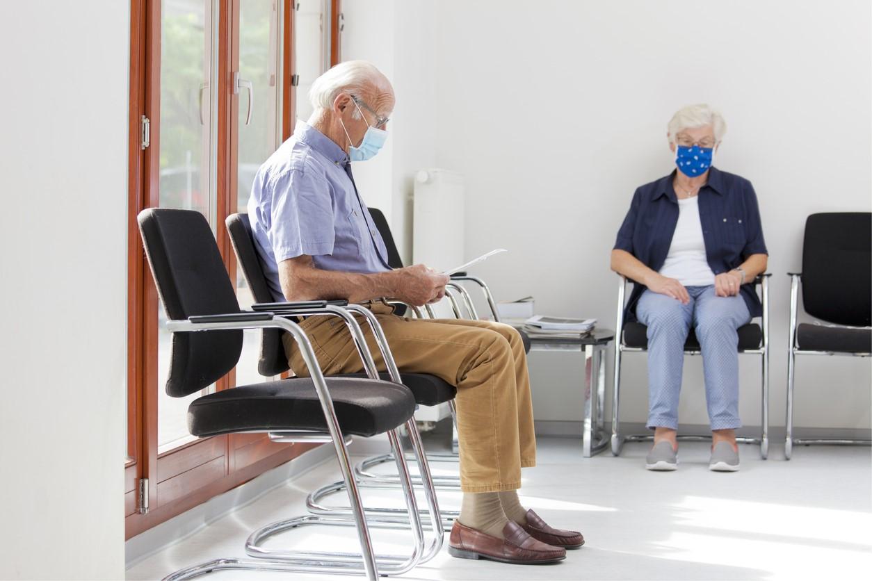 seniors in quiet waiting room