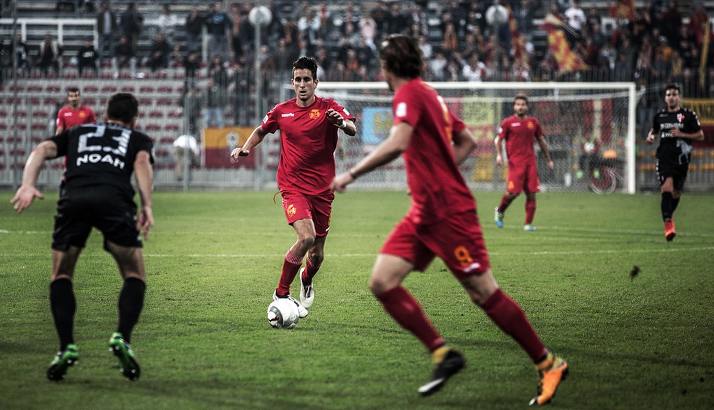 Soccer players on field