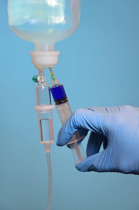 Syringe and IV bag