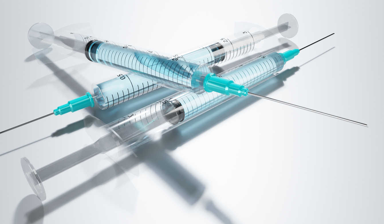 three intersecting syringes