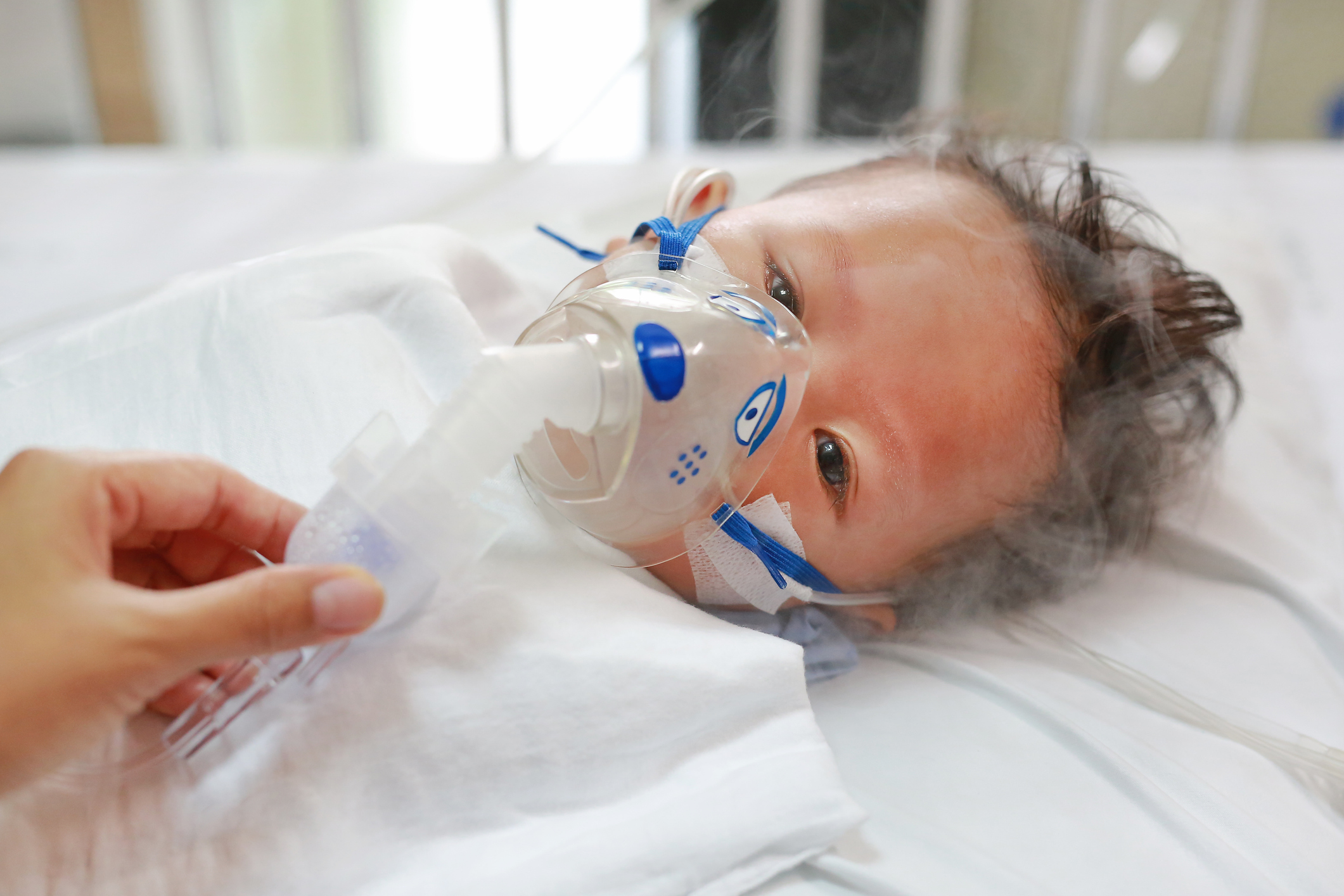Sick baby in hospital