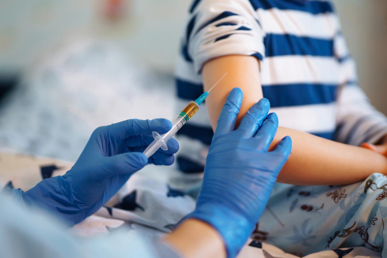 young child vaccinated