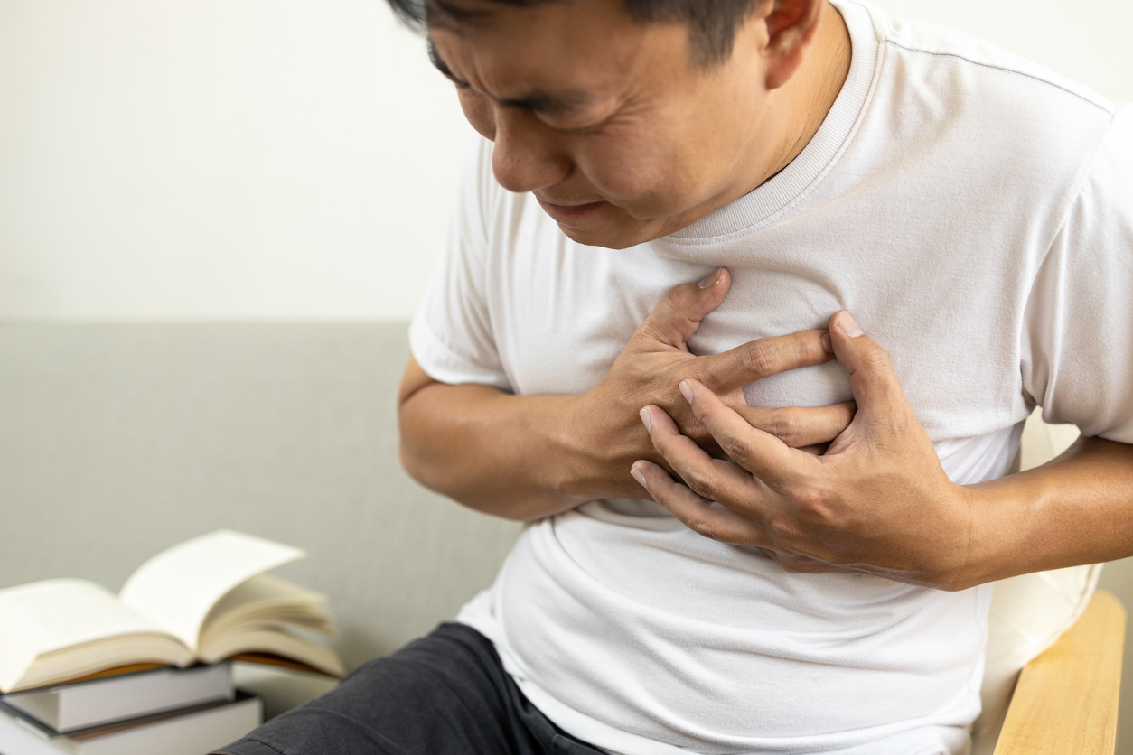 Man having heart attack