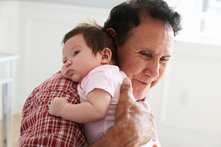 Grandfather with infant