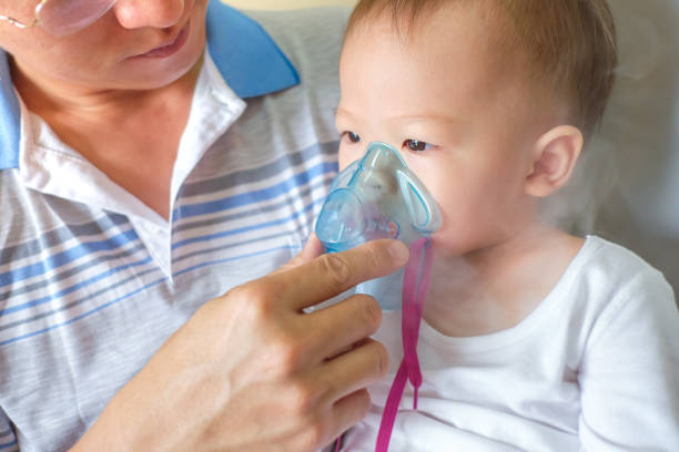 Boy with nebulizer