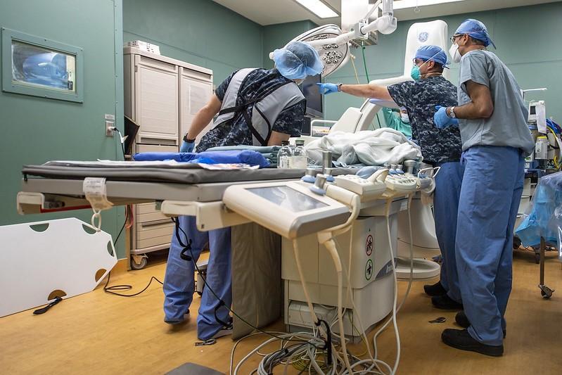 US Navy surgeons in operating room