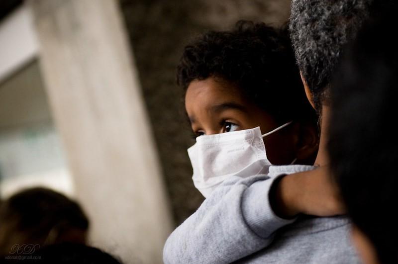 child in mask