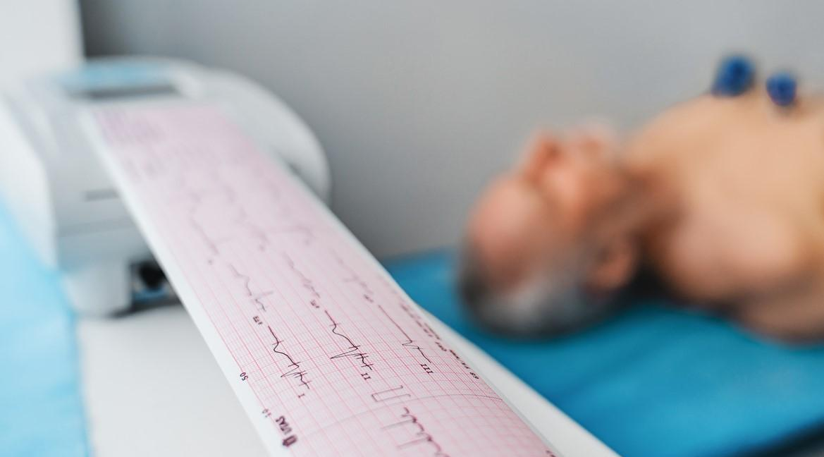 Man undergoing cardiac testing