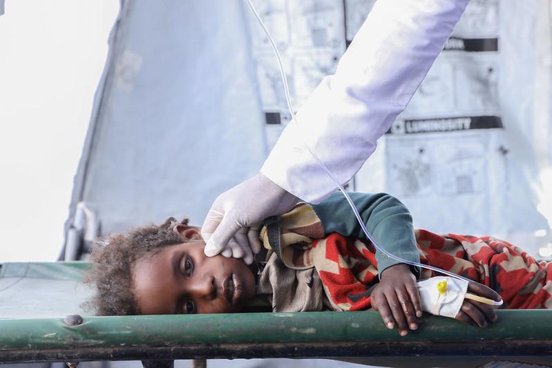 Ethiopian child with cholera