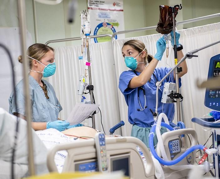 Hospital workers amid COVID