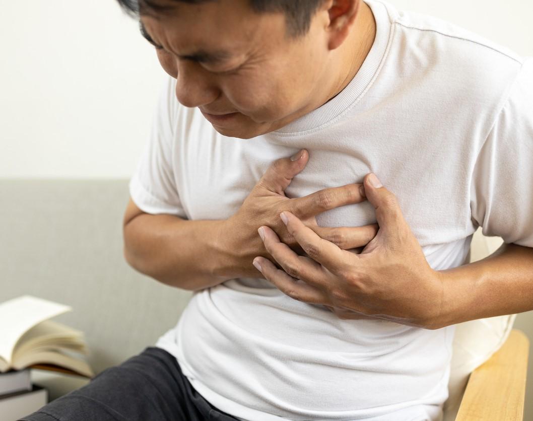 Man having chest pain