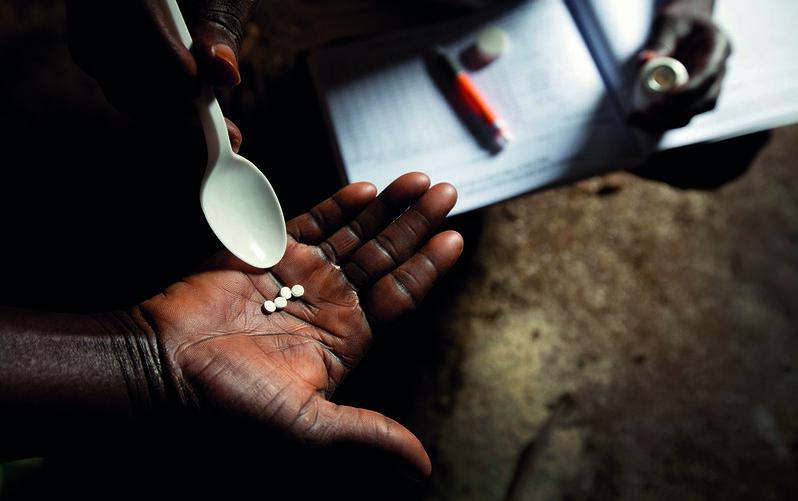 Ivermectin pills in hand