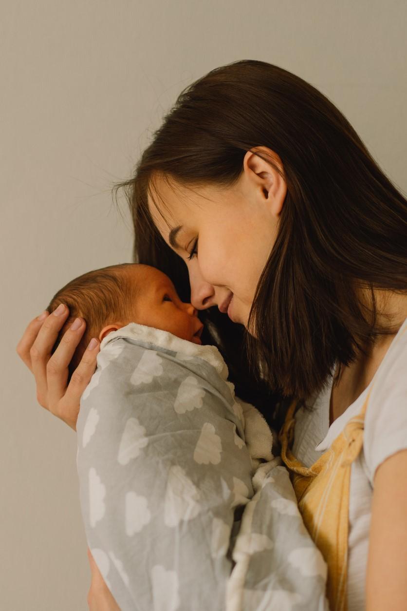 Mother with newborn son