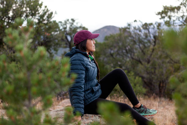 Native American woman outdoors