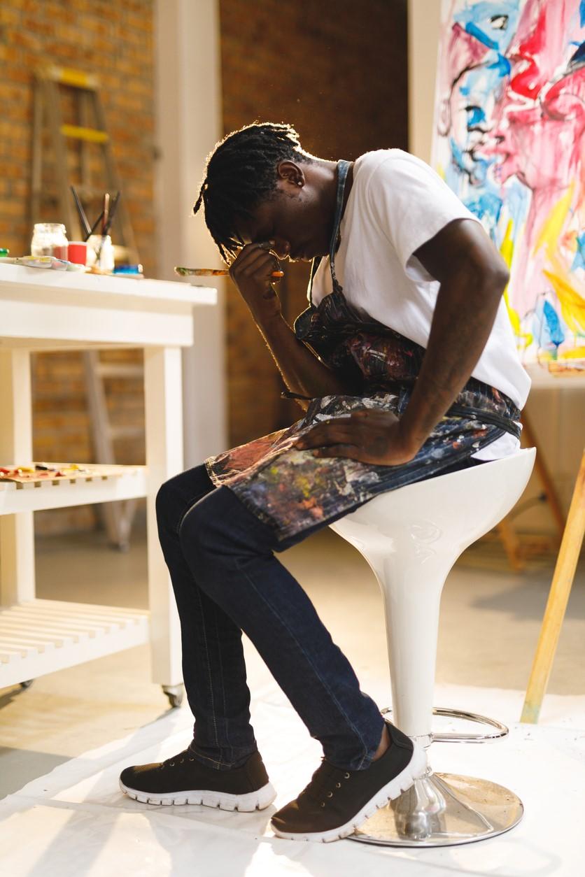 Painter with headache