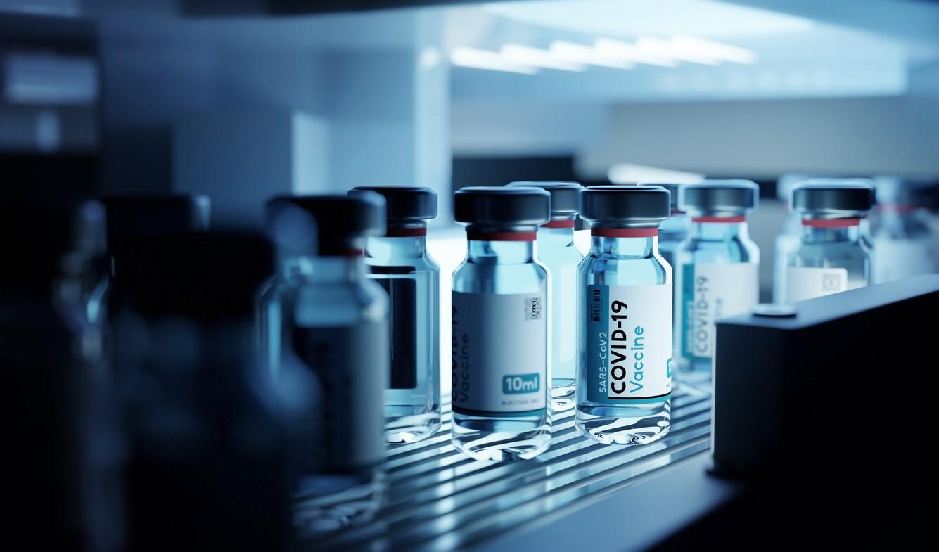 Vials on conveyer belt