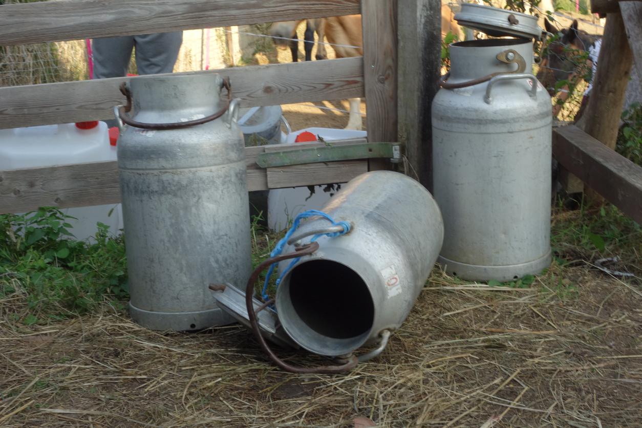 empty milk cans