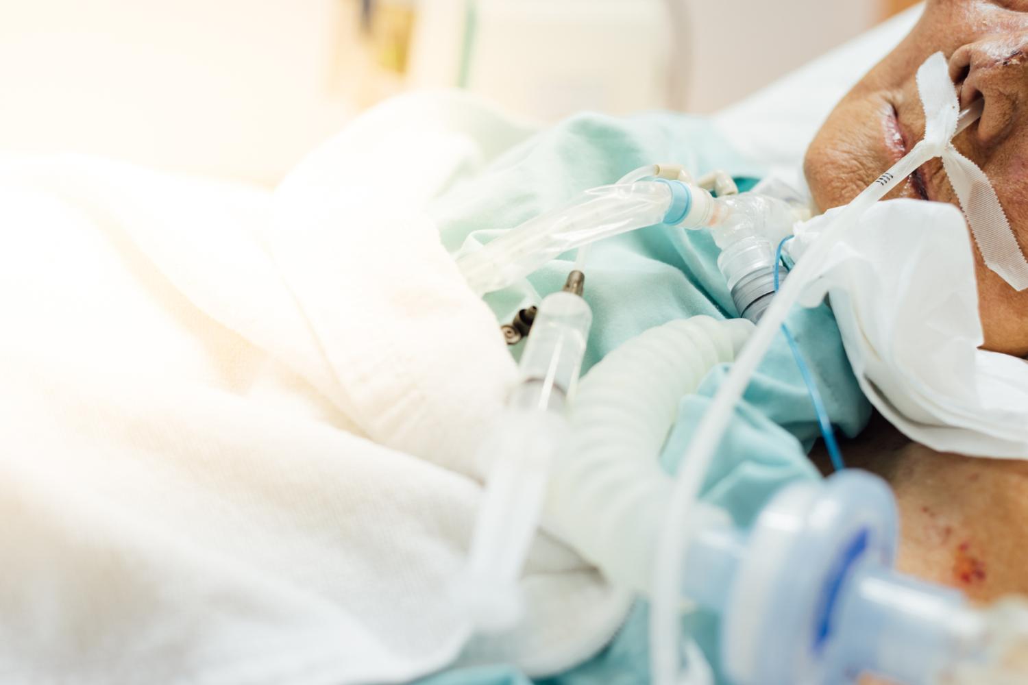 Elderly intubated patient