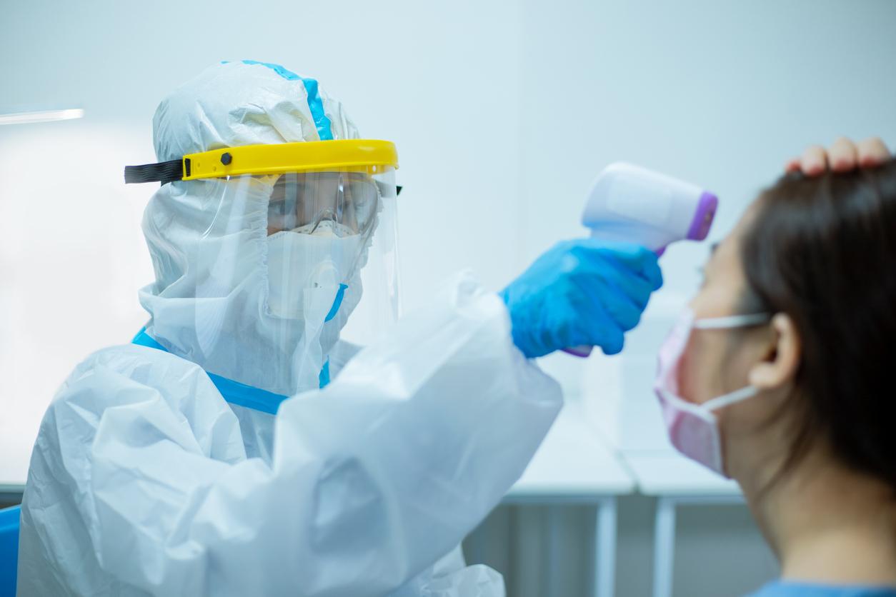 Healthcare worker testing for fever