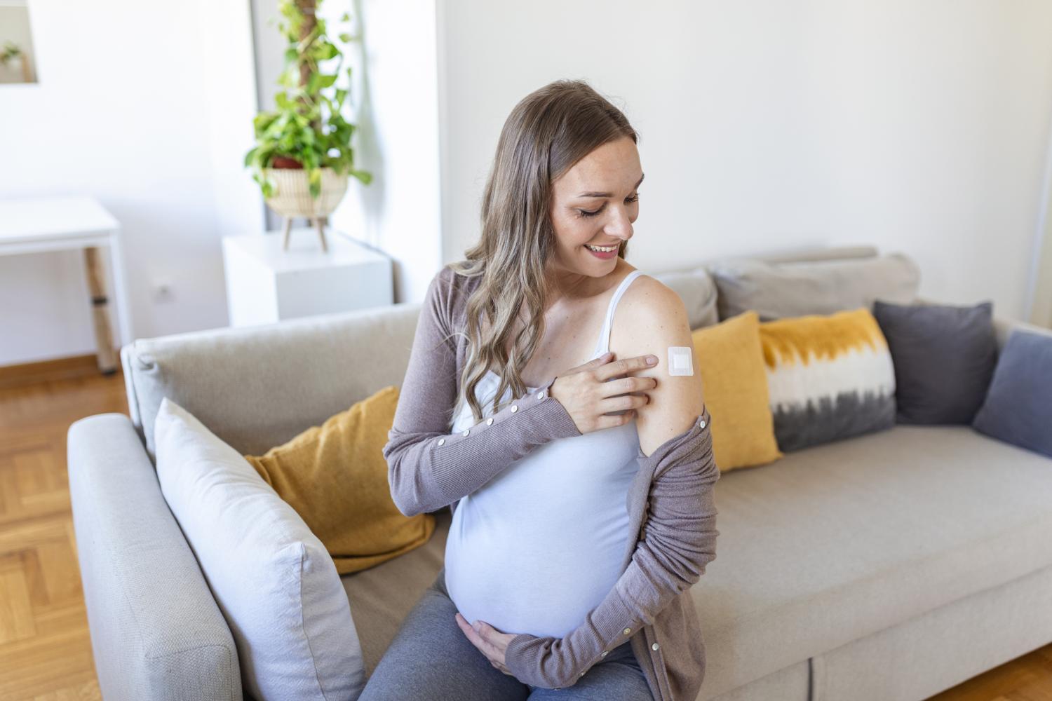 pregnant woman with shot