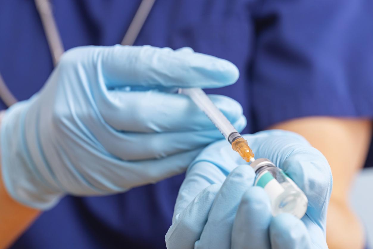 Nurse preparing vaccine