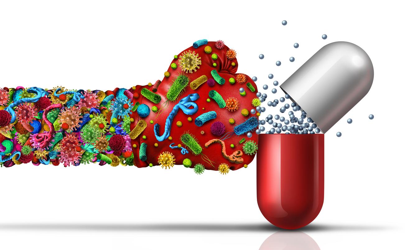 Bacteria punching antibiotics