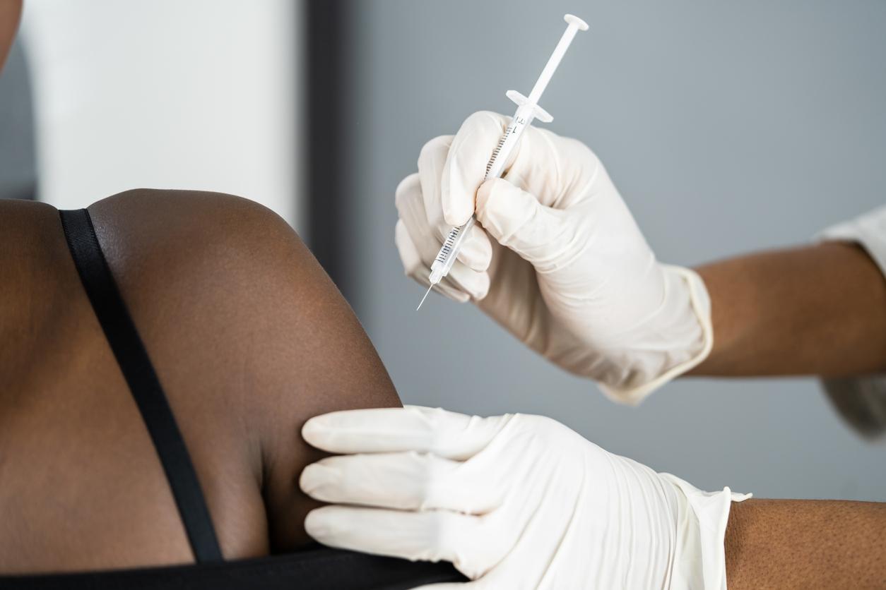 young vaccinated woman