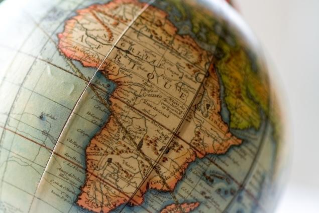 Globe showing Africa