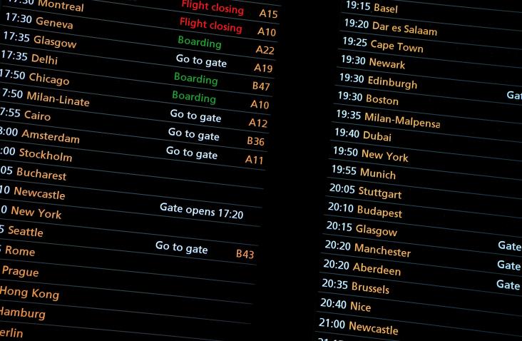 airport departure board